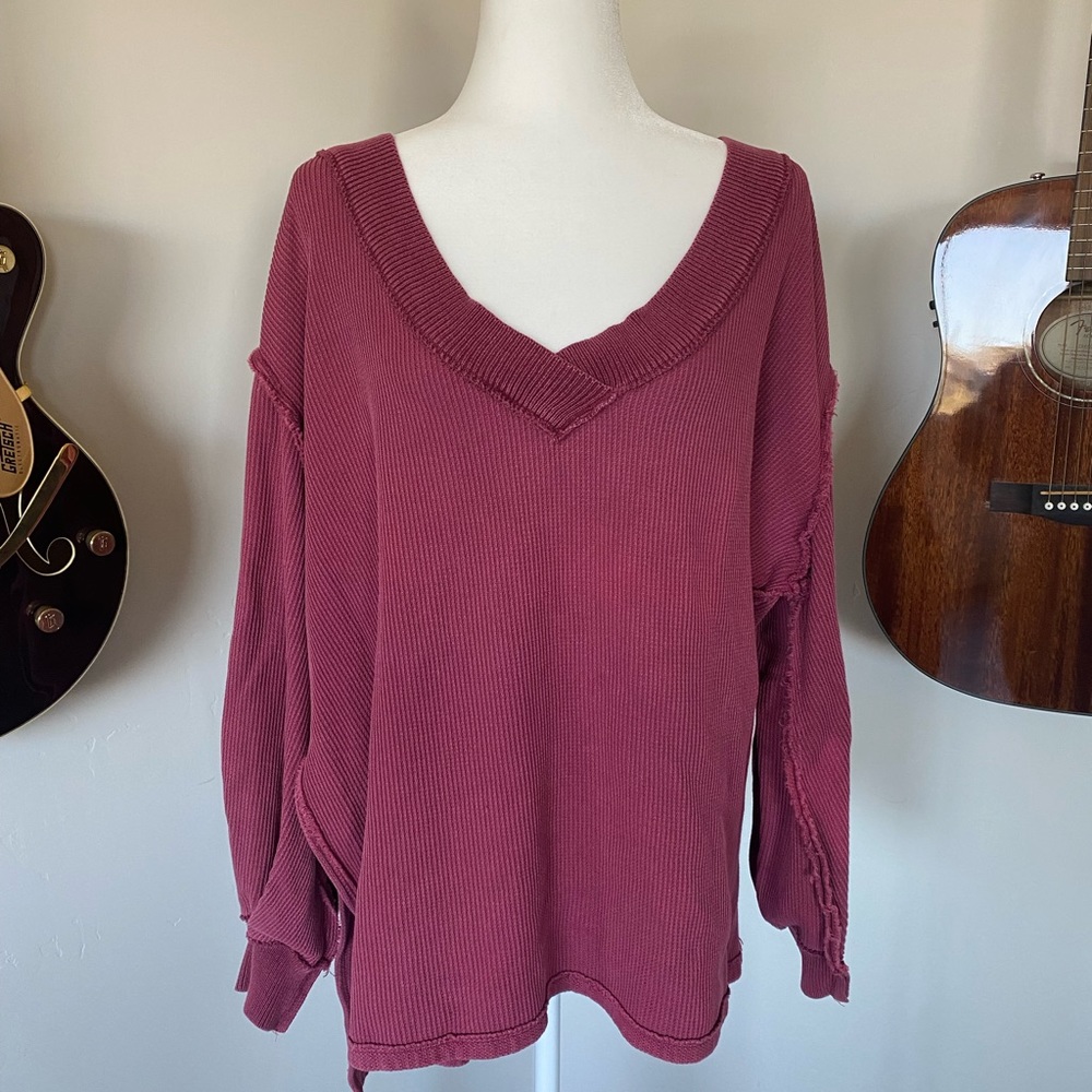 Free People Heavy Thermal Oversized Top